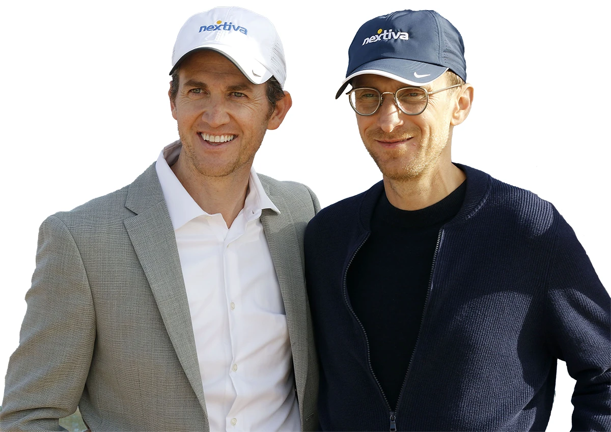 Matthew Dearing with Nextiva CEO Tomas Gorny.